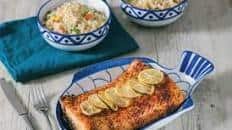 Baked Salmon With Lemon-Butter And Quinoa Salad