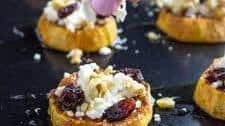 Baked Sweet Potato Rounds with Goat Cheese & Honey