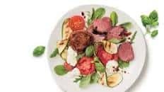 Balsamic glazed Venison Medallions with Caprese salad