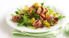 Barbecued baby octopus salad with mango salsa and chilli lime dressing