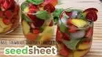 Basil Strawberry and Peach Sangria