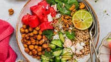 BBQ Watermelon Chickpea Feta Salad