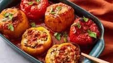 Beef and Rice Stuffed Bell Peppers