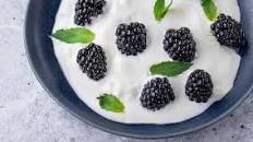 Blackberries with Lemon Poppy Seed Yogurt Sauce