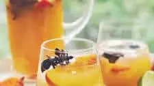 Bourbon Peach & Basil Sangria