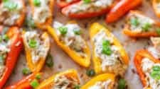 Caramelized Onion and Cream Cheese Stuffed Peppers