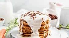 Carrot Cake Pancakes with Cream Cheese Glaze