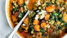 Carrot, Red Lentil, & Spinach Soup