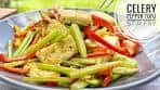 Celery Tofu Pepper stir fry, healthy easy side dish, full with ...