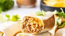 Cheesy Bean and Rice Burritos