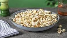 Cheesy Garlic Popcorn Serves 4