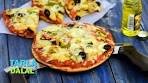 Cheesy Zucchini and Baby Corn Pizza by Tarla Dalal