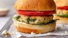Chicken Feta Spinach Burgers
