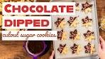 Chocolate-dipped cutout sugar cookies