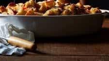 Ciabatta Stuffing with Chorizo, Sweet Potato, and Mushrooms