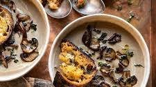 Cream of Mushroom Soup with Garlic Herb Breadcrumbs