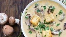 Creamy Mushroom Cheddar Soup