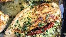 Creamy Spinach and Sun-dried Tomato Stuffed Chicken