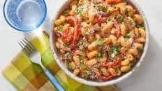 Creamy Tomato Cavatappi Pasta with Mushrooms & Bell Peppers