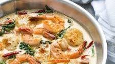 Creamy Tuscan Shrimp and Scallops