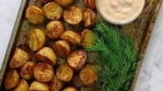 Crispy Old Bay Potatoes with Remoulade Cream