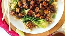 Crispy Peanut Tofu & Cauliflower Rice Stir-Fry