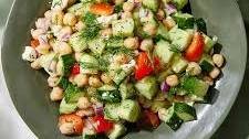 Cucumber Chickpea Salad with Feta & Lemon