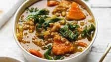 Curried Kale, Potato & Lentil Soup (1-Pot!)