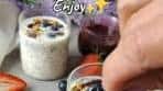 Delicious Overnight Chia Seeds Oats with Blueberry Jam