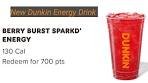 Dunkin Donuts New Berry Burst Sparkd Energy Drink