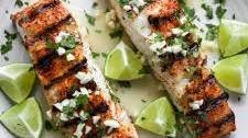 Easy Grilled Halibut with Cilantro Lime Butter