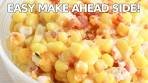 Easy Holiday Side Dish | Cheesy Corn Casserole with Bacon