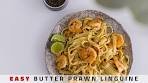 Easy Pasta Recipe: Garlic Butter Prawns and Linguine | ASMR