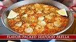 Easy to Make Smoky Seafood Paella with Shrimp & Scallops