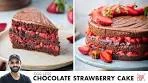 Eggless Chocolate Strawberry Cake Recipe | अंडे के बिना ...