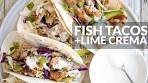 Fish Tacos with Lime Crema