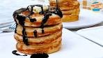 Fluffy Pancake with Chocolate Sauce | See More 👈 Thick ...