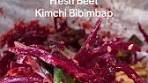 FRESH BEET KIMCHI BIBIMBAP ♥️♥️♥️ from the garden ...