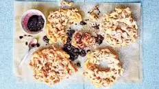 Funnel cake with blueberry and gin compote recipe