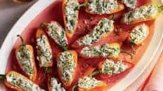 goat cheese, walnut & artichoke-stuffed mini peppers