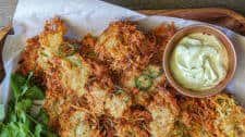 Golden Crispy Jalapeño Latkes with avocado sour cream