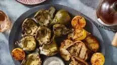 Grilled Artichokes with Herby Lemon Aioli