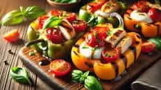 Grilled Caprese Stuffed Peppers with Chicken on the Arteflame Grill