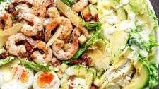 Grilled Lemon Garlic Shrimp Caesar Salad