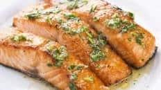 Grilled Salmon with Lemon Garlic Sauce