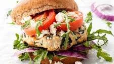 Healthy Ground Chicken Feta Burgers with Spinach