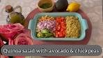 Healthy quinoa salad with avocado and chickpeas سالاد کینوا