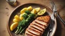 Herb-Crusted Chicken Fillet with Lemon Butter Sauce