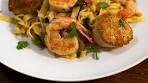 Homemade Pasta With Seared Shrimp and Scallops in a ...