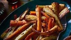 Honey-glazed roast carrots & parsnips with wholegrain mustard